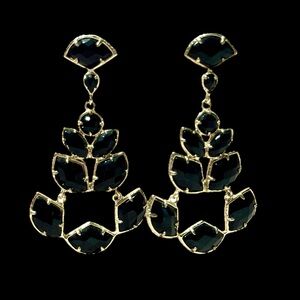 Kendra Scott Daphiney Daphney Gold Vintage Earrings in Black Onyx